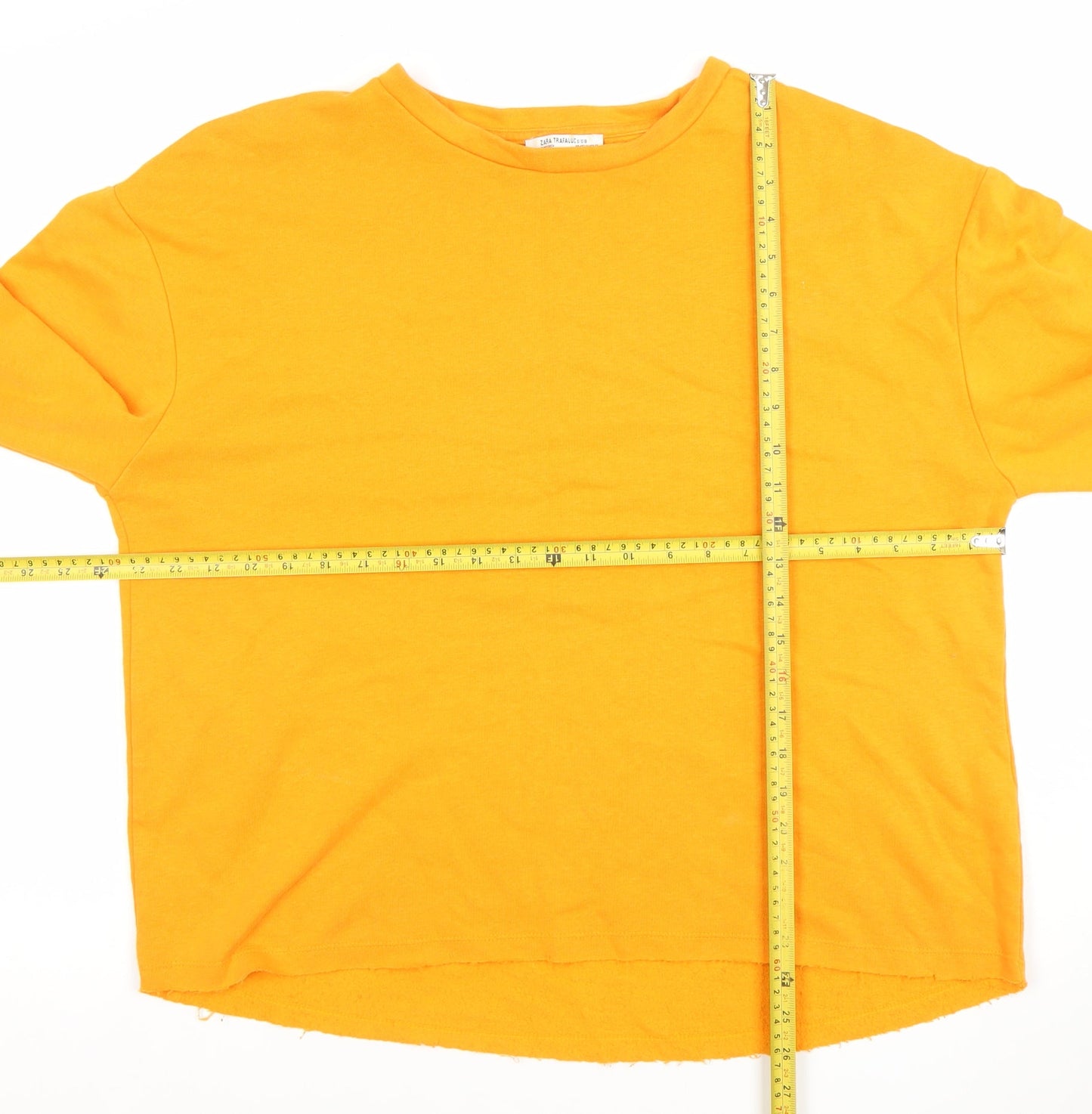 Womens UK Size S Zara Trafaluc Yellow Pullover Sweatshirt
