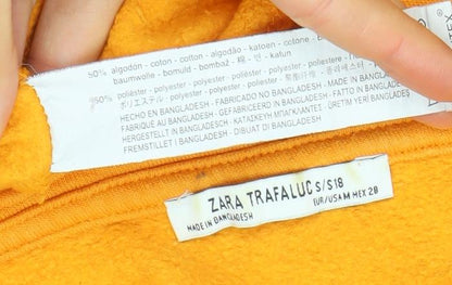 Womens UK Size S Zara Trafaluc Yellow Pullover Sweatshirt