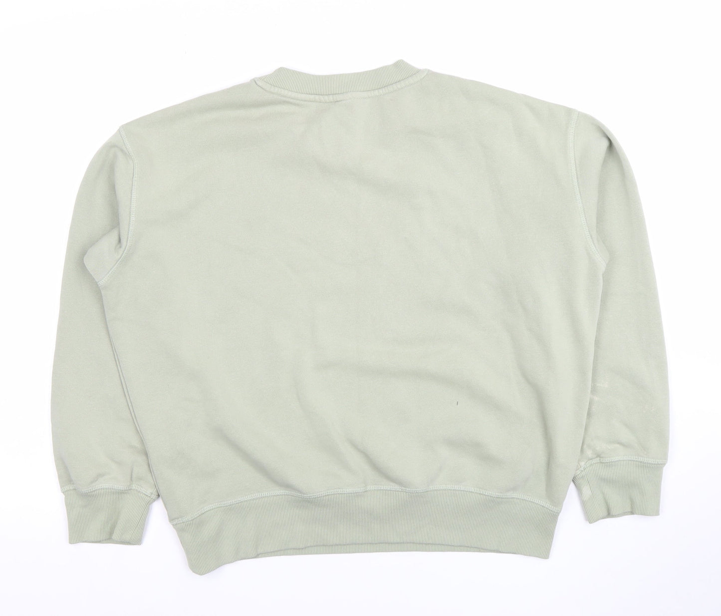 H&M Womens Green Cotton Blend Ravello Crew Neck Sweatshirt Size M