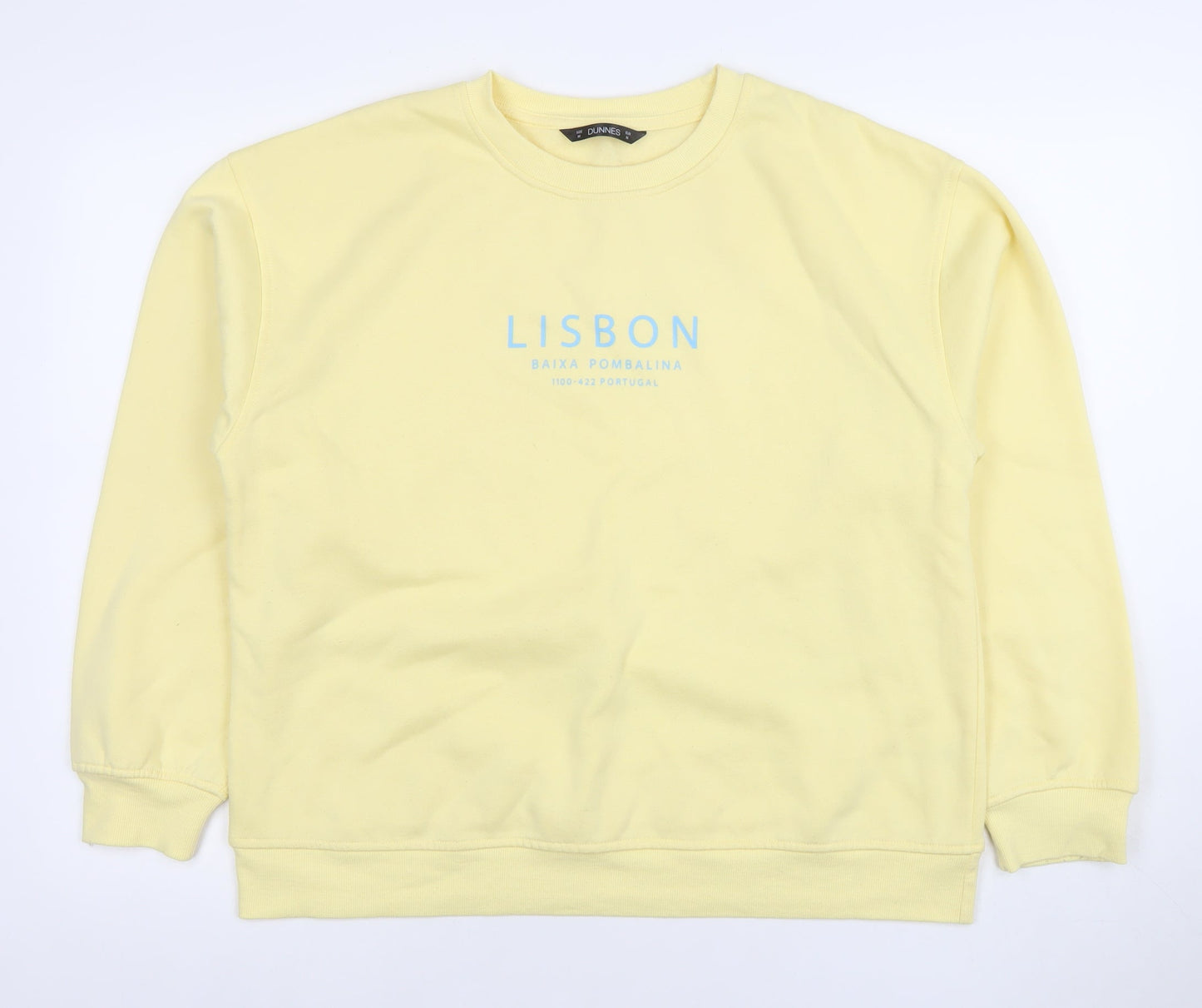 Dunnes Women Yellow Lisbon Print Pullover Sweatshirt Size M