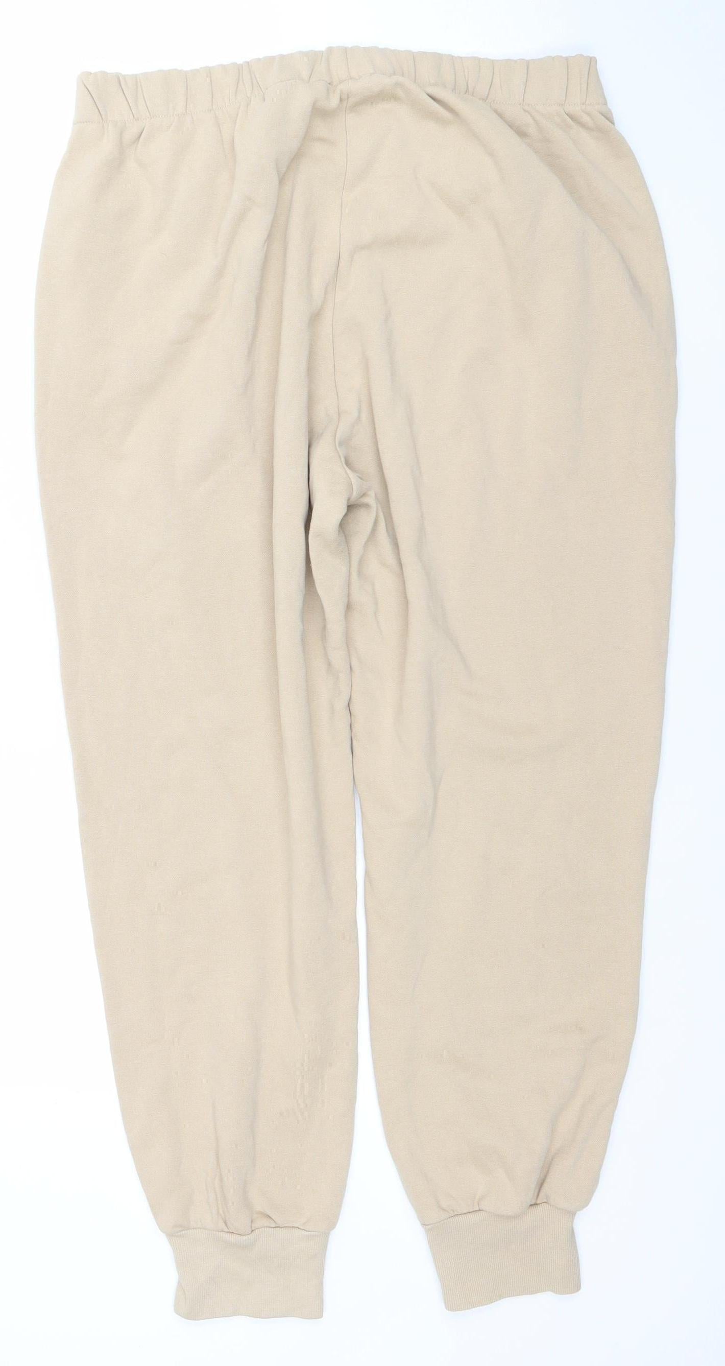 H&M Divided Women Beige XL Jogger Sweatpants - Cotton Blend
