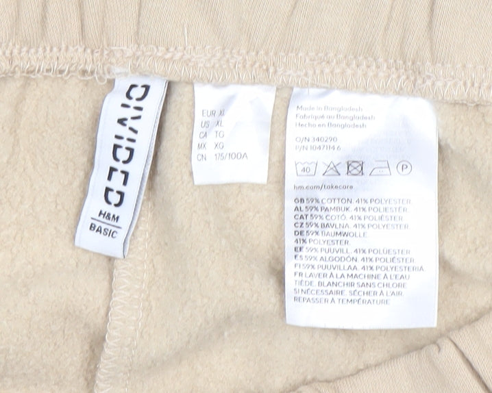 H&M Divided Women Beige XL Jogger Sweatpants - Cotton Blend