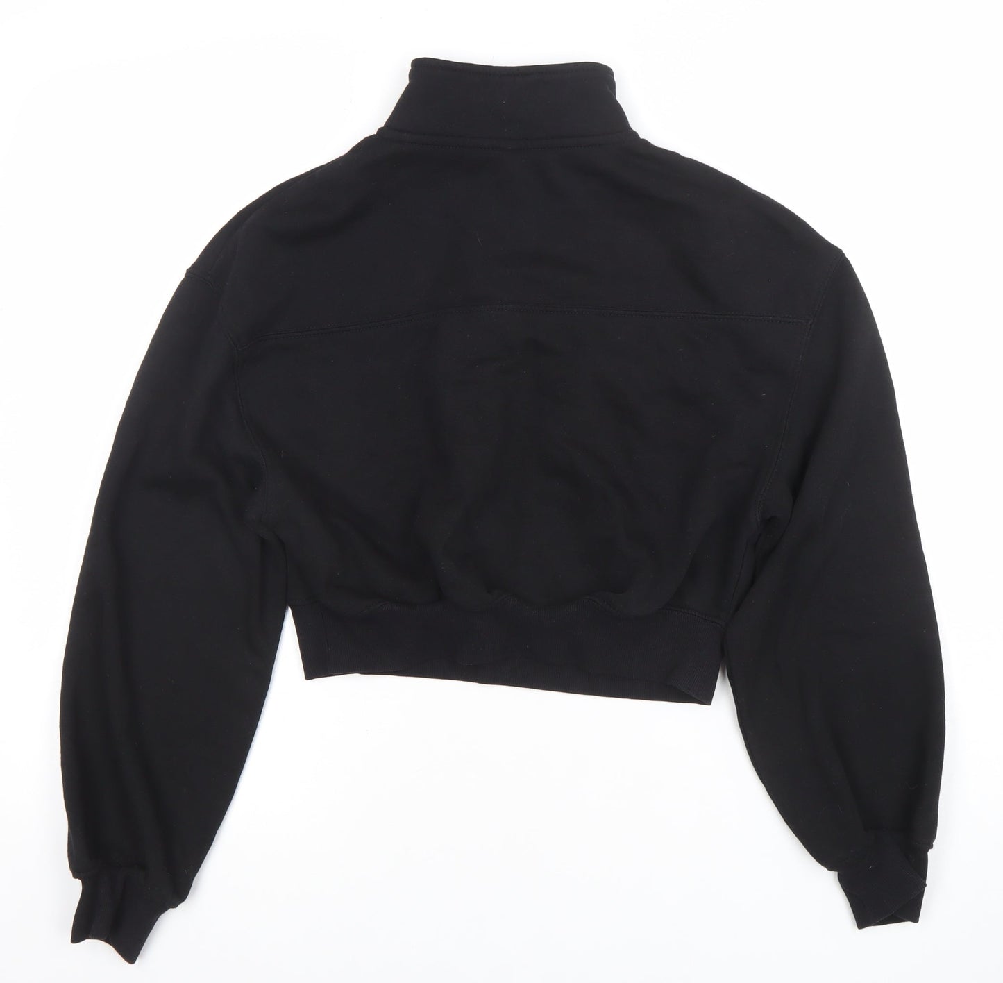 H&M Divided Basic Women's Black XS 1/2 Zip Cropped Sweatshirt