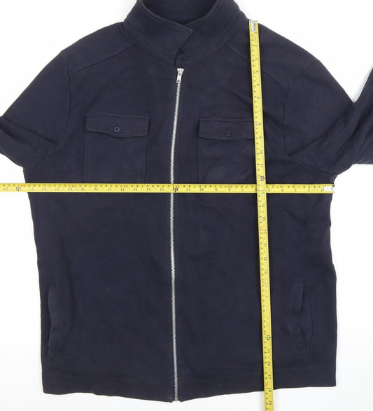 Mens UK Size L River Island Blue Full Zip Sweatshirt