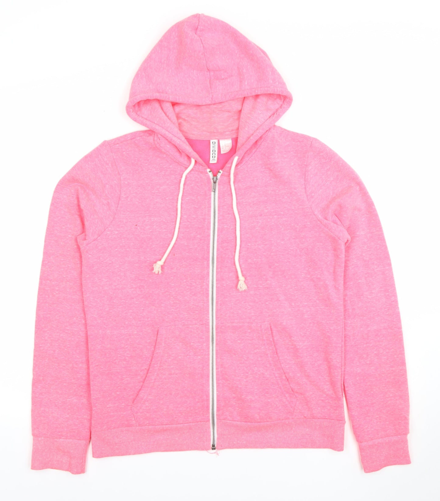 H&M Divided Pink Full Zip Hoodie Womens Size 12 Cotton Blend