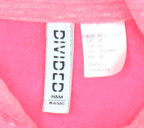 H&M Divided Pink Full Zip Hoodie Womens Size 12 Cotton Blend
