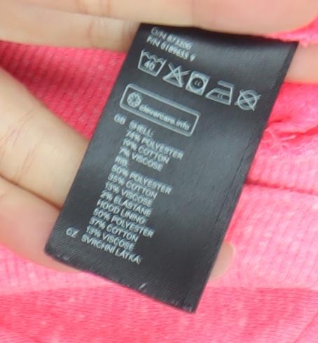 H&M Divided Pink Full Zip Hoodie Womens Size 12 Cotton Blend