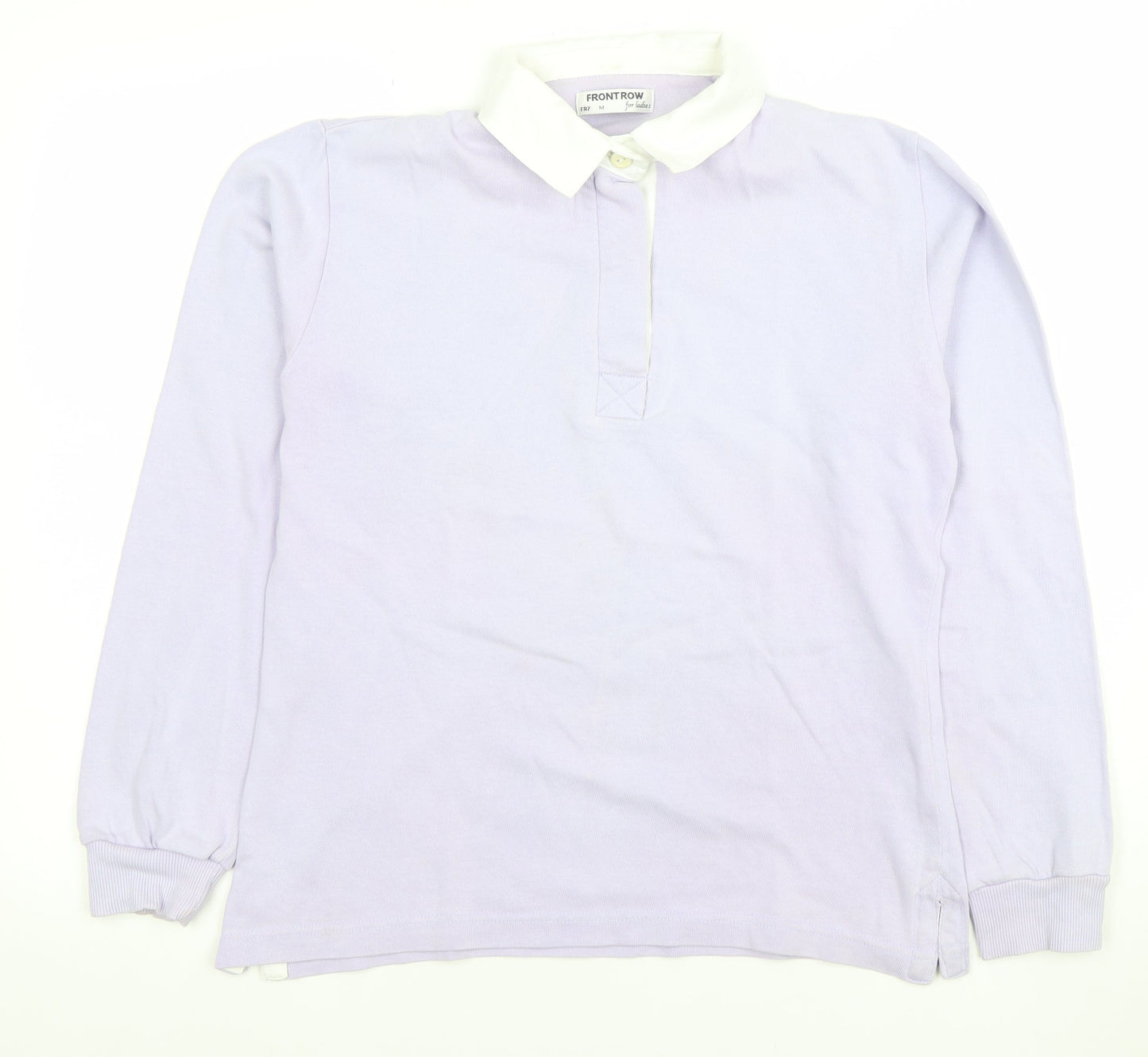 Womens UK Size M Front Row Purple Henley Sweatshirt