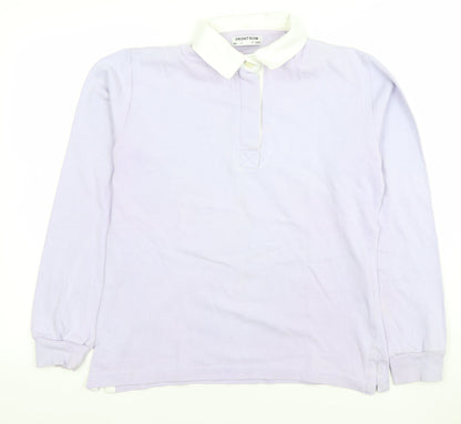 Womens UK Size M Front Row Purple Henley Sweatshirt