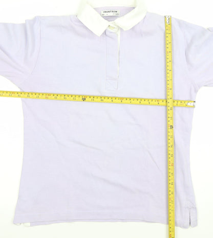 Womens UK Size M Front Row Purple Henley Sweatshirt