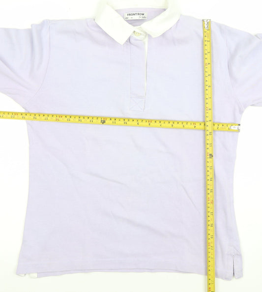 Womens UK Size M Front Row Purple Henley Sweatshirt