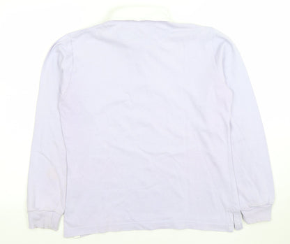 Womens UK Size M Front Row Purple Henley Sweatshirt