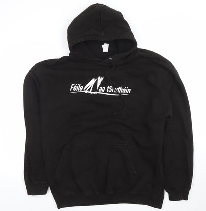 Mens UK Size XL JustHoods by AWDis Black Pullover Hoodie