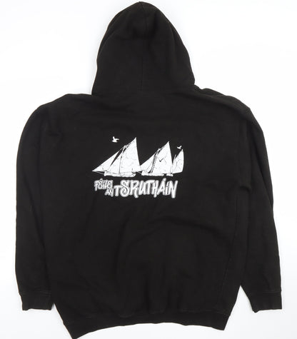 Mens UK Size XL JustHoods by AWDis Black Pullover Hoodie