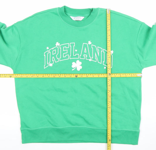 Womens UK Size M Primark Green Pullover Sweatshirt