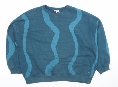 Womens UK Size S Pull&Bear Blue Pullover Sweatshirt