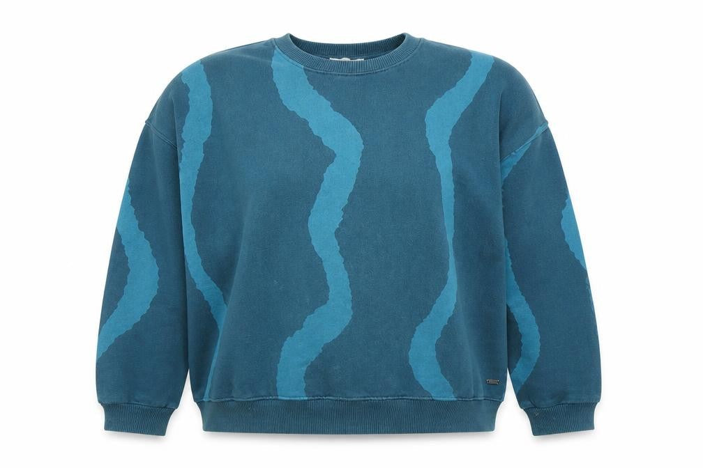 Womens UK Size S Pull&Bear Blue Pullover Sweatshirt
