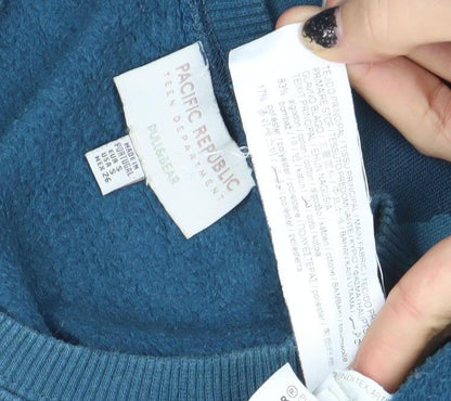 Womens UK Size S Pull&Bear Blue Pullover Sweatshirt