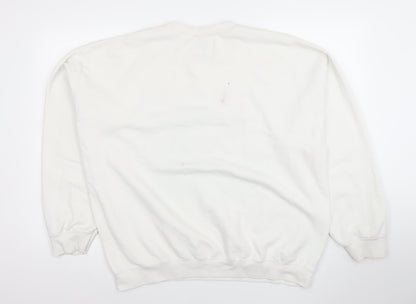 2PAC Men's White Medium Pullover Graphic Sweatshirt