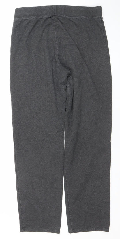 Marks and Spencer Women Black Cotton Blend Straight Leg Activewear Trousers Size 14