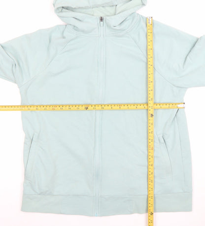 Dunnes Women Light Blue Full Zip Hoodie Size L Cotton Blend