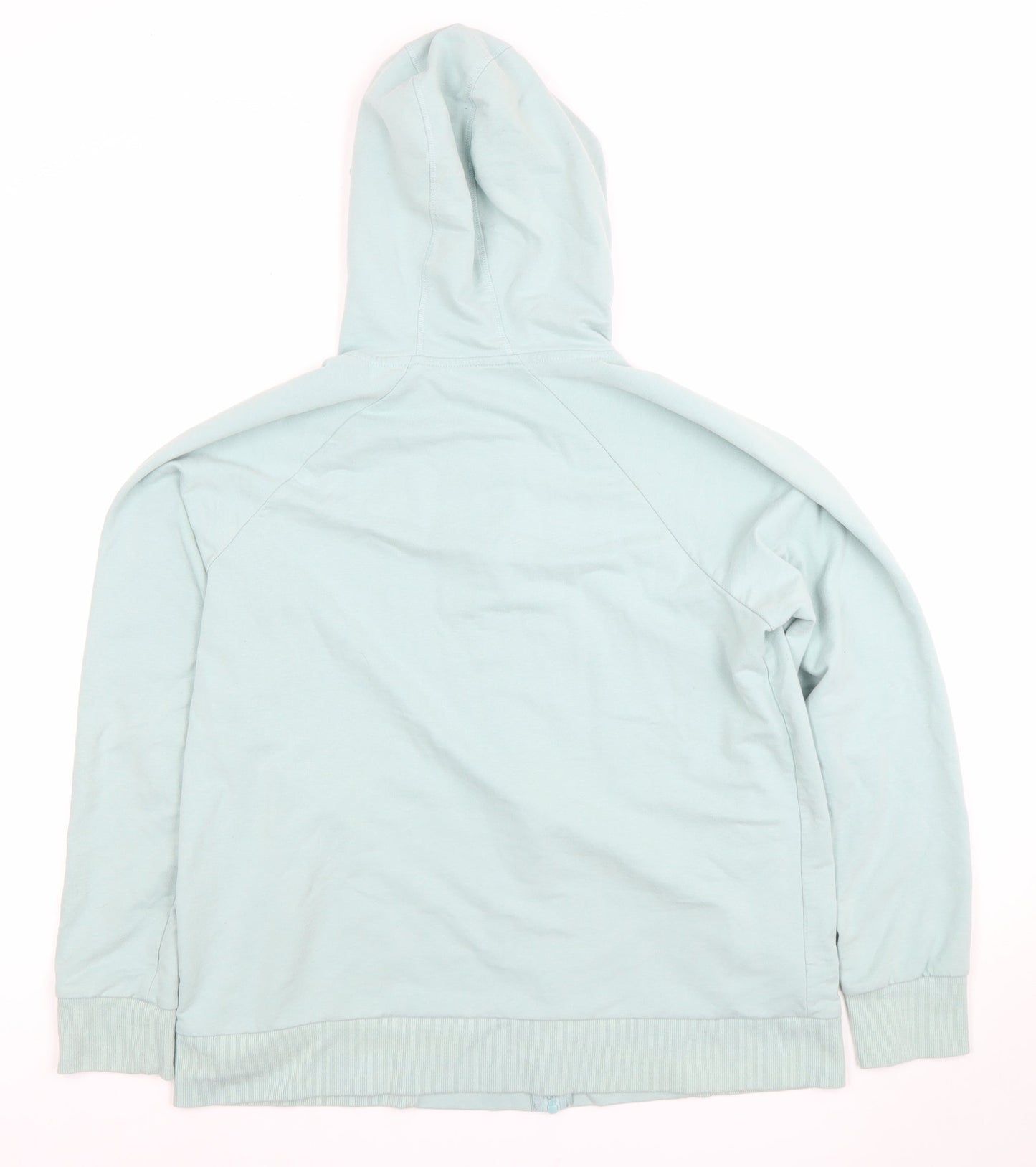 Dunnes Women Light Blue Full Zip Hoodie Size L Cotton Blend