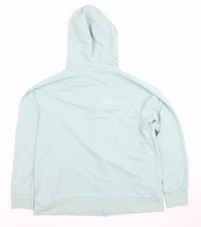 Dunnes Women Light Blue Full Zip Hoodie Size L Cotton Blend