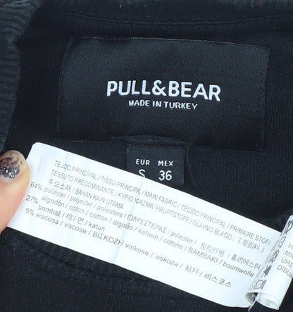 Mens UK Size S Pull & Bear Black Pullover Sweatshirt