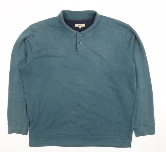 Mens UK Size L EWM Blue Henley Sweatshirt