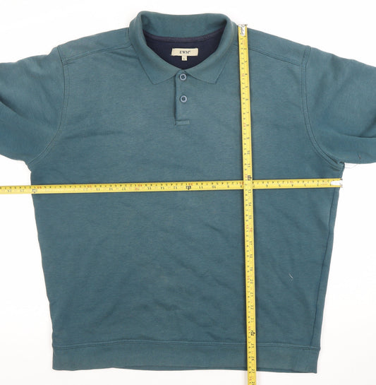 Mens UK Size L EWM Blue Henley Sweatshirt