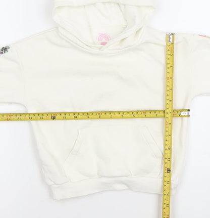 Girls UK Size 3-4 Years F&F White Pullover Hoodie