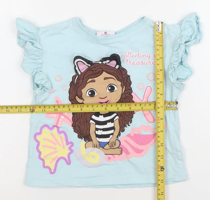 Girls UK Size 10 Years Gabby's Dollhouse Blue Basic T-Shirt