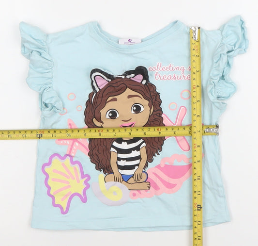 Girls UK Size 10 Years Gabby's Dollhouse Blue Basic T-Shirt