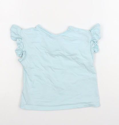 Girls UK Size 10 Years Gabby's Dollhouse Blue Basic T-Shirt