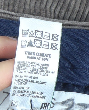 Marks and Spencer Men's Brown Corduroy Regular Fit Trousers 38W 33L