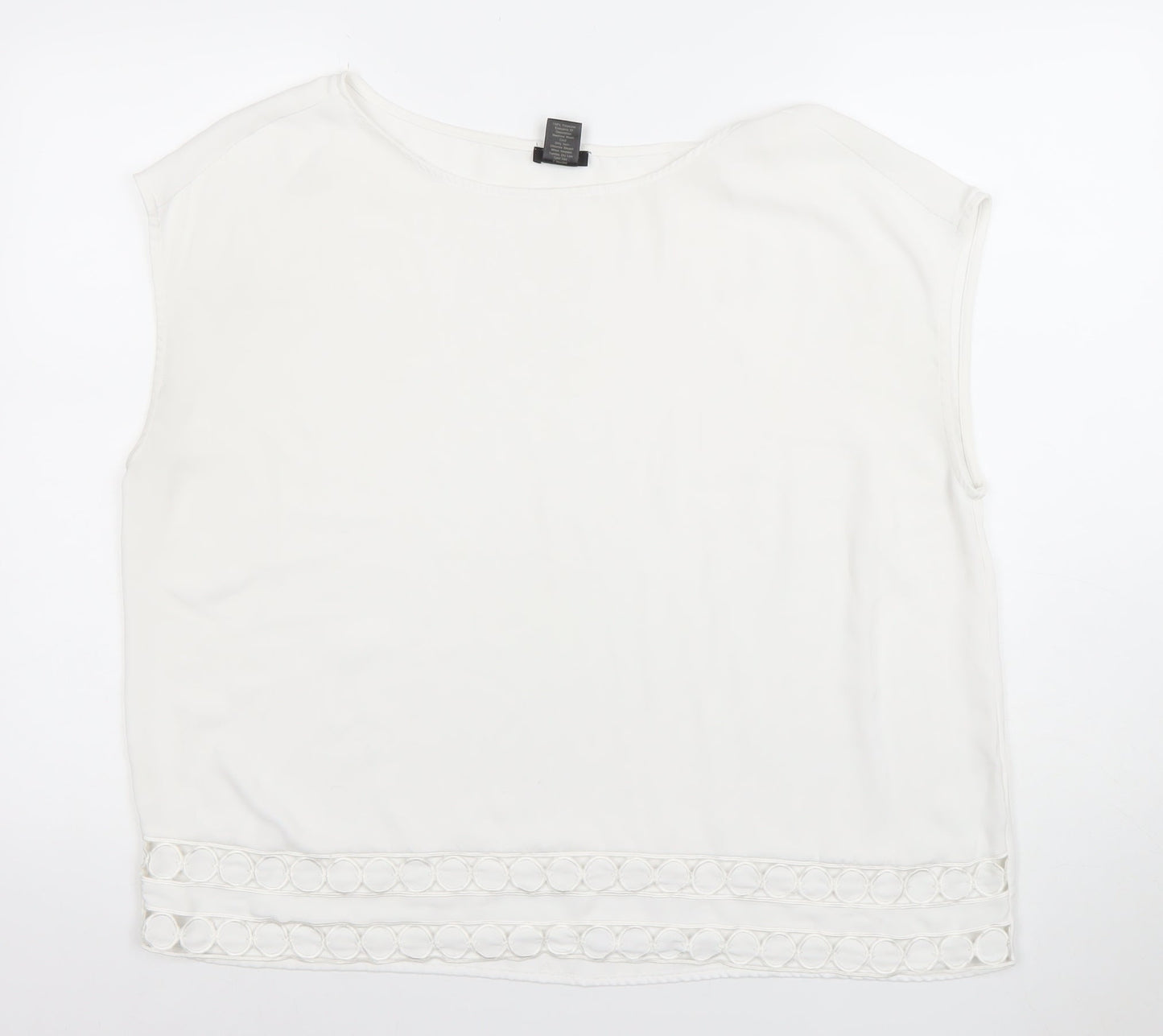 Ann Taylor Women's White Sleeveless Blouse Top Size XL