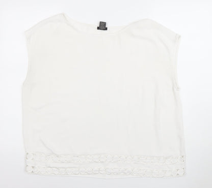 Ann Taylor Women's White Sleeveless Blouse Top Size XL