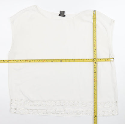 Ann Taylor Women's White Sleeveless Blouse Top Size XL