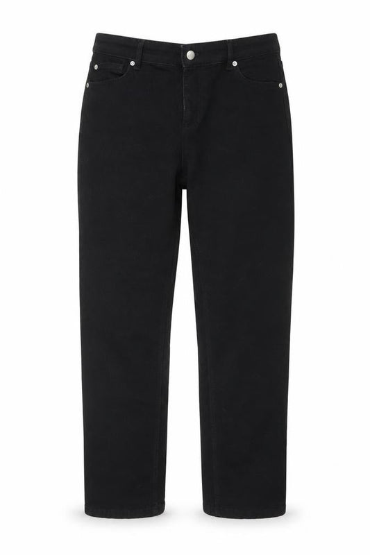 Front view of Dunnes Men’s Black Mid Rise Slim Jeans, size 16