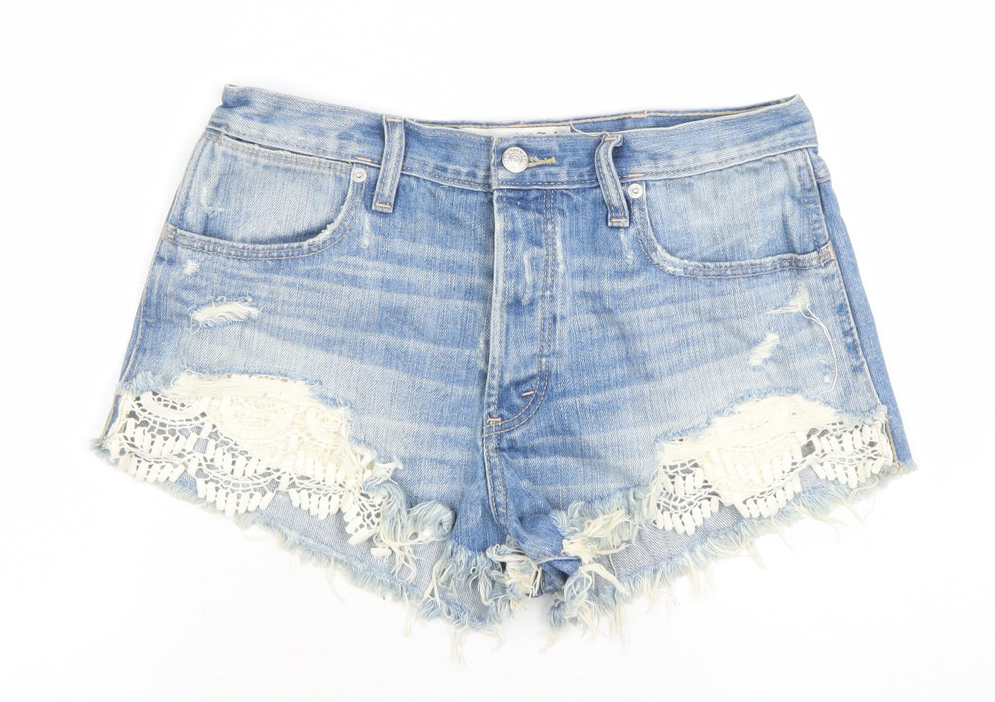 Womens UK Size 4 Abercrombie & Fitch Regular Fit Cut-Off Shorts