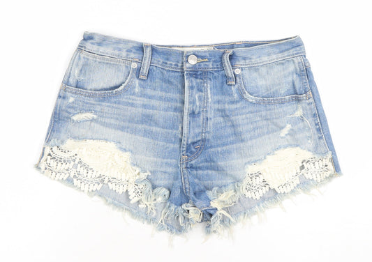Womens UK Size 4 Abercrombie & Fitch Regular Fit Cut-Off Shorts