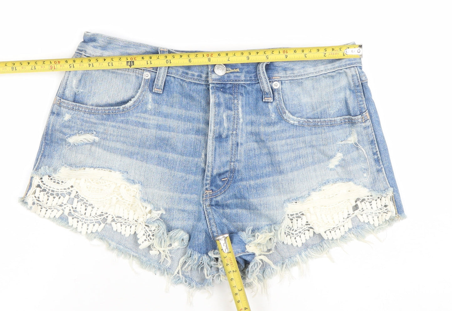 Womens UK Size 4 Abercrombie & Fitch Regular Fit Cut-Off Shorts