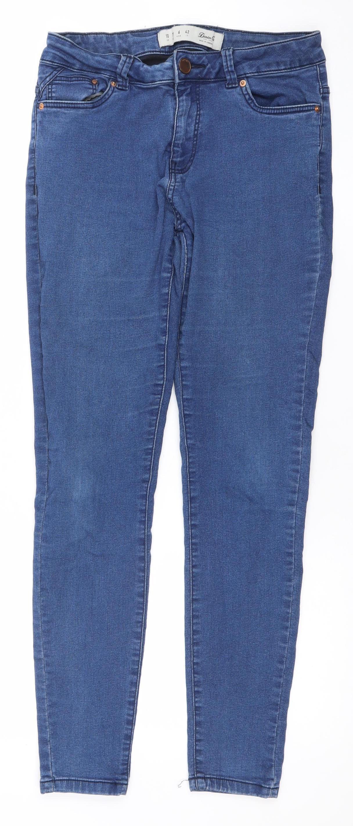 Denim Co. Women Blue Skinny Jeans Size 10 Stretch Mid Rise