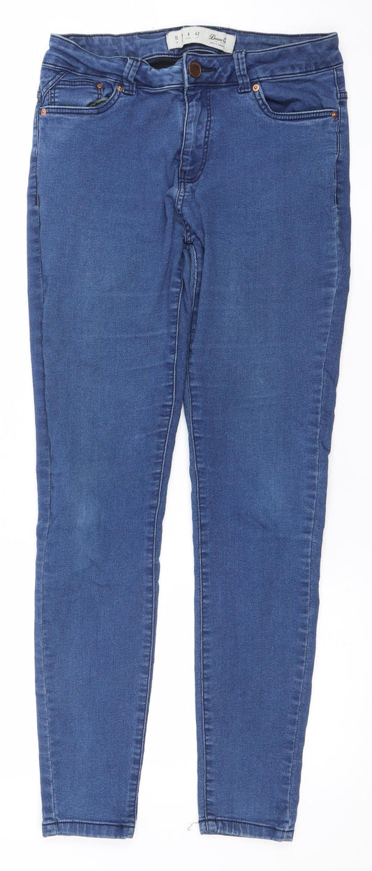 Denim Co. Women Blue Skinny Jeans Size 10 Stretch Mid Rise