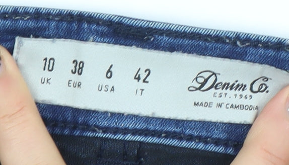 Denim Co. Women Blue Skinny Jeans Size 10 Stretch Mid Rise