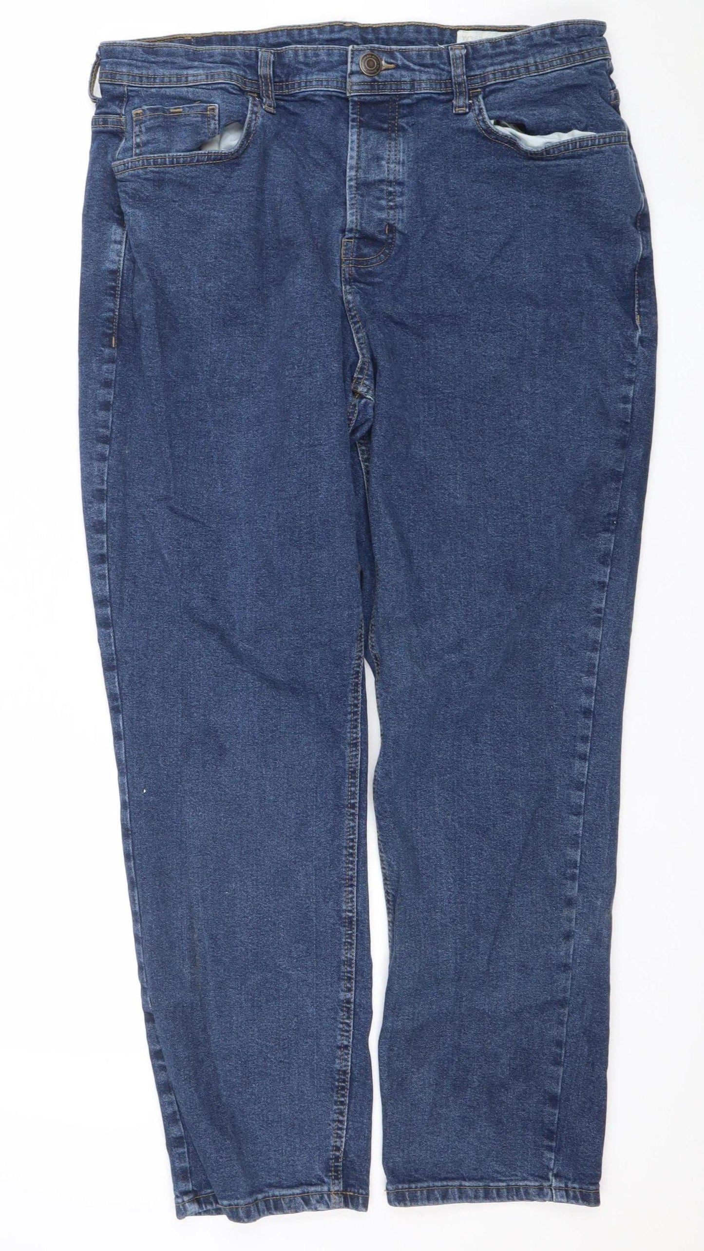 Denim Co. Men's Blue Regular Fit Straight Jeans 36W 30L
