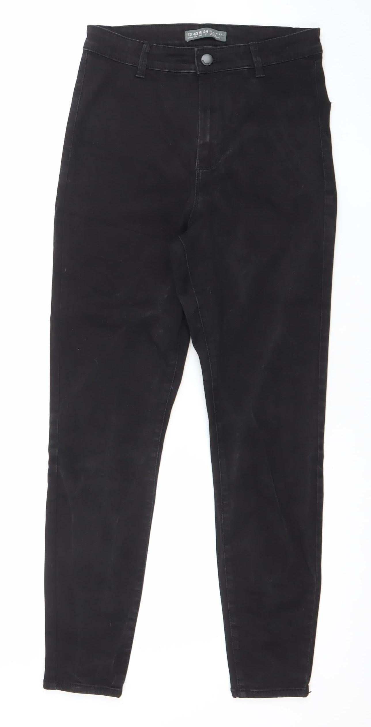 Denim Co. Womens Black Skinny Jeans Size 12 Slim Fit Mid Rise