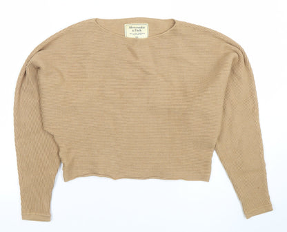 Womens UK Size XS Abercrombie & Fitch Beige Pullover Jumper