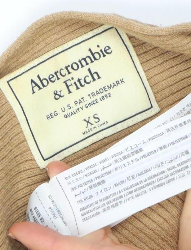 Womens UK Size XS Abercrombie & Fitch Beige Pullover Jumper
