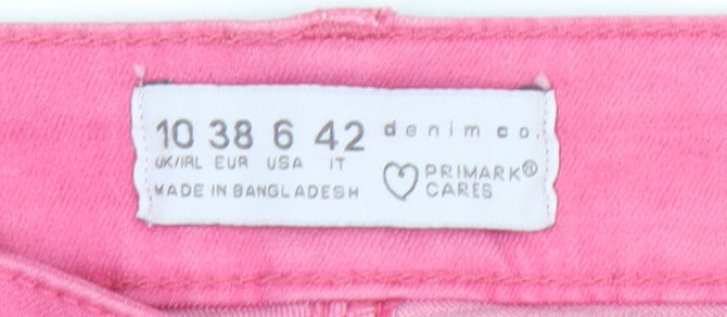 Primark Womens Pink Skinny Jeans Size 10 Slim Fit Denim Co